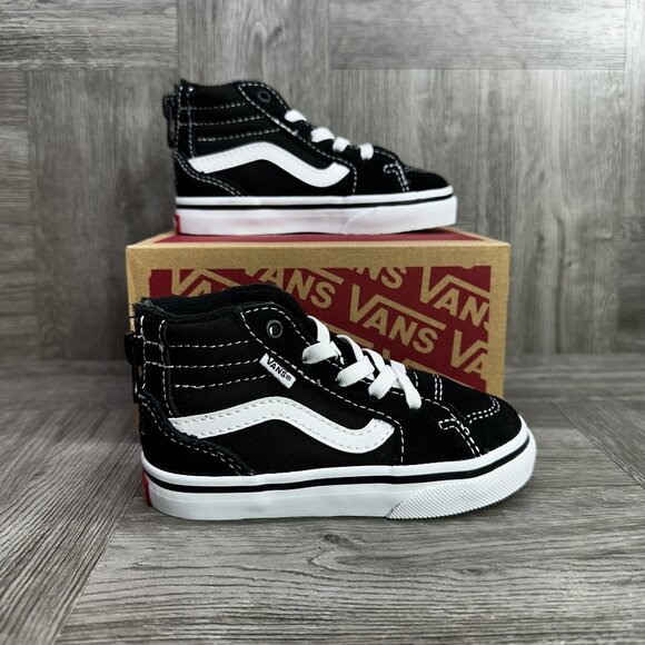 Vans Filmore Infant size 6 Black White Suede Mid Top Shoes - Picture 1 of 9